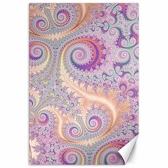 Pastel Pink Intricate Swirls Spirals  Canvas 20  X 30  by SpinnyChairDesigns