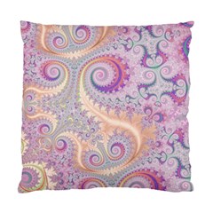 Pastel Pink Intricate Swirls Spirals  Standard Cushion Case (two Sides) by SpinnyChairDesigns