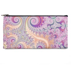 Pastel Pink Intricate Swirls Spirals  Pencil Case by SpinnyChairDesigns