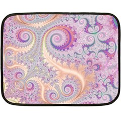 Pastel Pink Intricate Swirls Spirals  Double Sided Fleece Blanket (mini)  by SpinnyChairDesigns