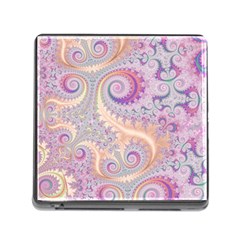 Pastel Pink Intricate Swirls Spirals  Memory Card Reader (square 5 Slot) by SpinnyChairDesigns