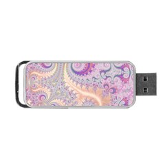 Pastel Pink Intricate Swirls Spirals  Portable Usb Flash (two Sides) by SpinnyChairDesigns