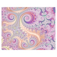 Pastel Pink Intricate Swirls Spirals  Double Sided Flano Blanket (medium)  by SpinnyChairDesigns