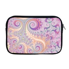 Pastel Pink Intricate Swirls Spirals  Apple Macbook Pro 17  Zipper Case by SpinnyChairDesigns