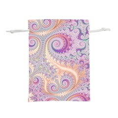 Pastel Pink Intricate Swirls Spirals  Lightweight Drawstring Pouch (s) by SpinnyChairDesigns