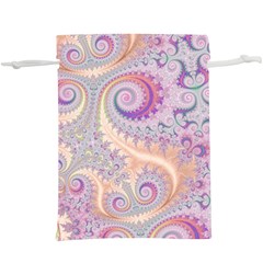 Pastel Pink Intricate Swirls Spirals   Lightweight Drawstring Pouch (xl) by SpinnyChairDesigns