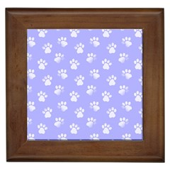 Animal Cat Dog Paw Prints Pattern Framed Tile by SpinnyChairDesigns