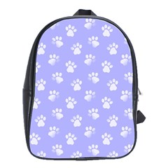 Animal Cat Dog Paw Prints Pattern School Bag (large) by SpinnyChairDesigns