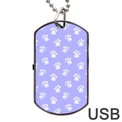 Animal Cat Dog Paw Prints Pattern Dog Tag Usb Flash (one Side) by SpinnyChairDesigns