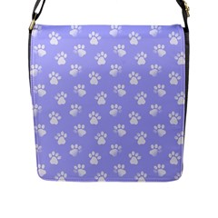 Animal Cat Dog Paw Prints Pattern Flap Closure Messenger Bag (l) by SpinnyChairDesigns