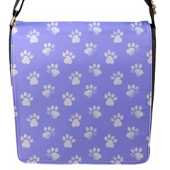 Animal Cat Dog Paw Prints Pattern Flap Closure Messenger Bag (s) by SpinnyChairDesigns