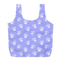 Animal Cat Dog Paw Prints Pattern Full Print Recycle Bag (l) by SpinnyChairDesigns