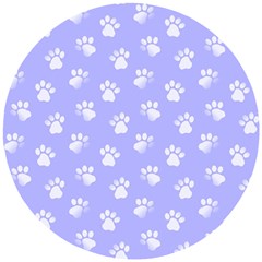 Animal Cat Dog Paw Prints Pattern Wooden Puzzle Round by SpinnyChairDesigns