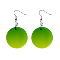 Avocado Ombre Green Yellow Gradient Mini Button Earrings by SpinnyChairDesigns