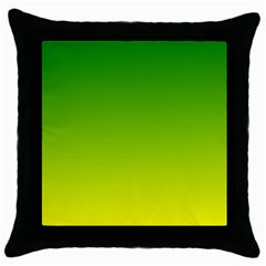 Avocado Ombre Green Yellow Gradient Throw Pillow Case (black) by SpinnyChairDesigns