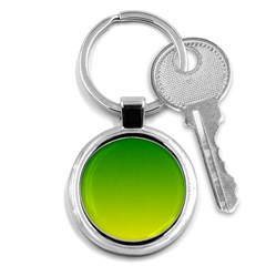 Avocado Ombre Green Yellow Gradient Key Chain (round) by SpinnyChairDesigns