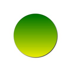 Avocado Ombre Green Yellow Gradient Rubber Round Coaster (4 Pack)  by SpinnyChairDesigns