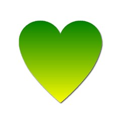 Avocado Ombre Green Yellow Gradient Heart Magnet by SpinnyChairDesigns