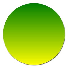 Avocado Ombre Green Yellow Gradient Magnet 5  (round) by SpinnyChairDesigns