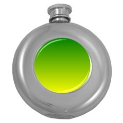 Avocado Ombre Green Yellow Gradient Round Hip Flask (5 Oz) by SpinnyChairDesigns