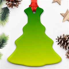 Avocado Ombre Green Yellow Gradient Christmas Tree Ornament (two Sides) by SpinnyChairDesigns