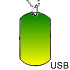 Avocado Ombre Green Yellow Gradient Dog Tag Usb Flash (one Side) by SpinnyChairDesigns