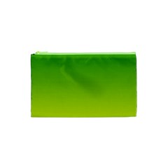 Avocado Ombre Green Yellow Gradient Cosmetic Bag (xs) by SpinnyChairDesigns