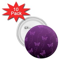 Purple Butterflies Pattern 1 75  Buttons (10 Pack) by SpinnyChairDesigns