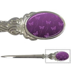 Purple Butterflies Pattern Letter Opener by SpinnyChairDesigns