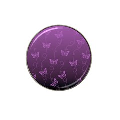 Purple Butterflies Pattern Hat Clip Ball Marker (4 Pack) by SpinnyChairDesigns