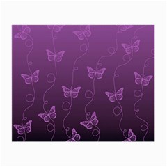 Purple Butterflies Pattern Small Glasses Cloth by SpinnyChairDesigns