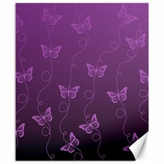 Purple Butterflies Pattern Canvas 8  X 10  by SpinnyChairDesigns