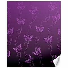 Purple Butterflies Pattern Canvas 16  X 20  by SpinnyChairDesigns