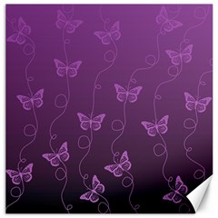 Purple Butterflies Pattern Canvas 20  X 20  by SpinnyChairDesigns