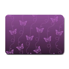 Purple Butterflies Pattern Small Doormat  by SpinnyChairDesigns