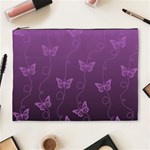 Purple Butterflies Pattern Cosmetic Bag (XL) Front