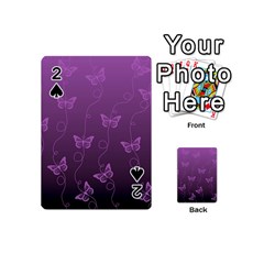 Purple Butterflies Pattern Playing Cards 54 Designs (mini) by SpinnyChairDesigns