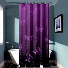 Purple Butterflies Pattern Shower Curtain 36  X 72  (stall)  by SpinnyChairDesigns