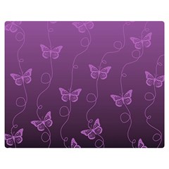 Purple Butterflies Pattern Double Sided Flano Blanket (medium)  by SpinnyChairDesigns