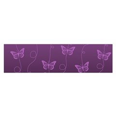 Purple Butterflies Pattern Satin Scarf (oblong) by SpinnyChairDesigns