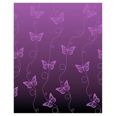 Purple Butterflies Pattern Drawstring Bag (small) by SpinnyChairDesigns