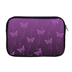 Purple Butterflies Pattern Apple Macbook Pro 17  Zipper Case by SpinnyChairDesigns