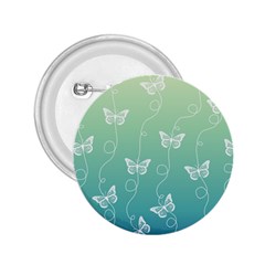 White Butterflies On Blue And Light Green 2 25  Buttons by SpinnyChairDesigns