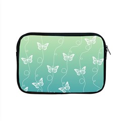 White Butterflies On Blue And Light Green Apple Macbook Pro 15  Zipper Case by SpinnyChairDesigns