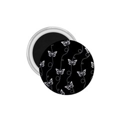 Black And White Butterfly Pattern 1 75  Magnets by SpinnyChairDesigns