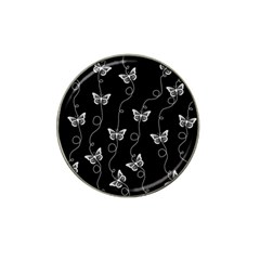 Black And White Butterfly Pattern Hat Clip Ball Marker by SpinnyChairDesigns