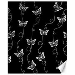 Black And White Butterfly Pattern Canvas 16  X 20  by SpinnyChairDesigns