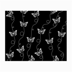 Black And White Butterfly Pattern Small Glasses Cloth (2 Sides) by SpinnyChairDesigns