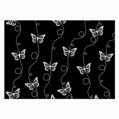 Black And White Butterfly Pattern Large Glasses Cloth (2 Sides) by SpinnyChairDesigns