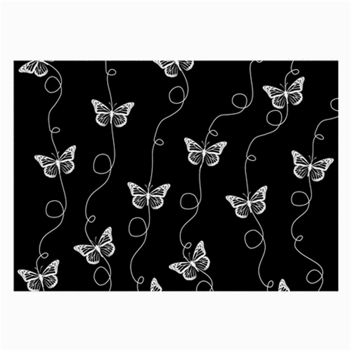 Black and White Butterfly Pattern Large Glasses Cloth (2 Sides)